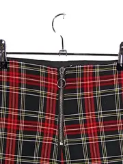 Vorschaubild 3 von Damen Leggings Kariert Tartan Rot Schwarz Gr. XS High Waist