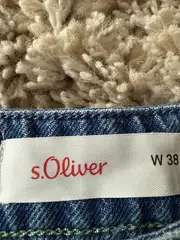 Vorschaubild 4 von Damen Jeans Straight Leg Gr. 38 Blau Grafisch Muster Casual