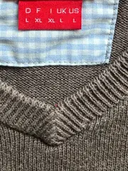 Vorschaubild 4 von Herren Pullover V-Ausschnitt Braun Meliert Baumwolle Gr. L