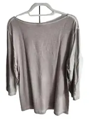 Vorschaubild 3 von Langarmshirt Damen Gr. 44 Beige Casual Pailletten Ornament Muster