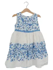 Vorschaubild 1 von Mädchen Sommerkleid Blumenmuster Gr. 110 (5 Jahre) Blau Weiß