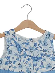 Vorschaubild 2 von Mädchen Sommerkleid Blumenmuster Gr. 110 (5 Jahre) Blau Weiß