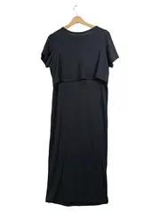 Vorschaubild 1 von Maternity Damen Stillkleid Midi Rippstrick Schwarz Gr. 38/M