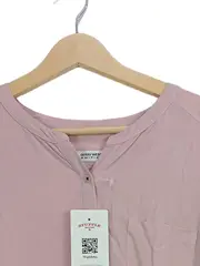 Vorschaubild 4 von Damen Hemdbluse Rosa Gr. 40 L Casual Viskose Langarm