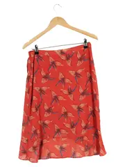 Vorschaubild 2 von A-Linienrock Blumenmuster Rot Gr. 38/M Midirock Bohemian Vintage