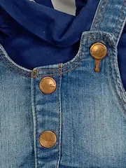 Vorschaubild 4 von Latzkleid Mädchen Gr. 68 Blau Casual Baumwolle Freizeitkleid