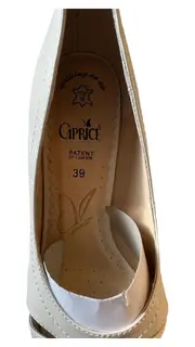 Vorschaubild 2 von Damen Peeptoe Pumps Gr. 39 Beige Leder Walking on Air Absatz 7cm