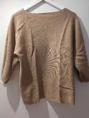 Vorschaubild 2 von Damen Strickpullover Gr. M/L Beige 3/4-Arm Casual