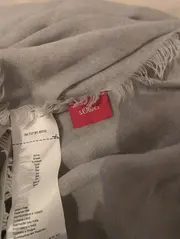 Vorschaubild 2 von Schal Damen Grau Schriftzug Fransen 190x80 cm Polyester Viskose