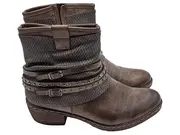 Vorschaubild 1 von Damen Stiefelette Gr. 38 Braun Vintage Nieten Schnallen Western