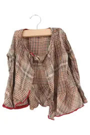 Vorschaubild 1 von Kinder Bluse Gr. 98 Mehrfarbig Kariert Rüschen Baumwolle Klassisch