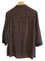 Vorschaubild 2 von Damen Bluse Blumenmuster Gr. M schwarz rot 3/4-Arm