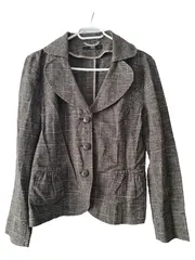 Vorschaubild 1 von Blazer Damen Gr. 38 Braun Klassisch Strukturmuster Business