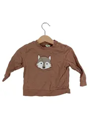 Vorschaubild 1 von Kinder Pullover Gr. 80 Braun Tiermotiv Langarm Baumwolle