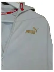 Vorschaubild 2 von Trainingsjacke Kinder Gr. 152 Weiß Gold Logo Sportjacke