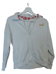 Vorschaubild 1 von Trainingsjacke Kinder Gr. 152 Weiß Gold Logo Sportjacke