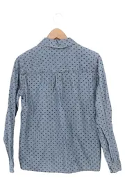Vorschaubild 2 von EDC Hemdbluse Damen Blau Punkte Gr. 32/XXS Casual Baumwolle Langarm