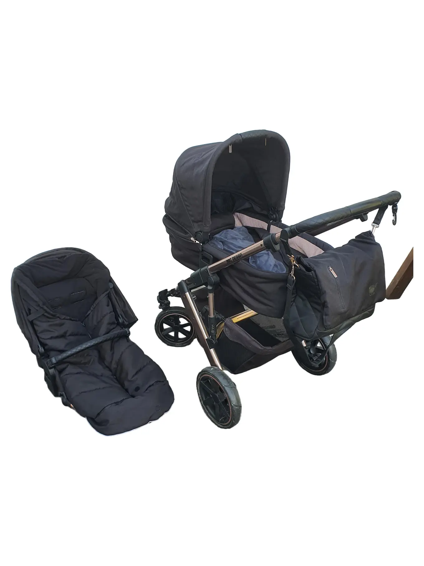 ABC DESIGN Kinderwagen Schwarz Kombikinderwagen Buggy Babywanne