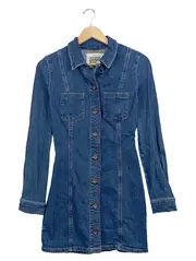 Vorschaubild 1 von Damen Jeanskleid Casual Blau Gr. 36/S Baumwolle Knopfleiste