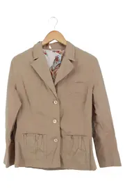 Vorschaubild 1 von NVSVO Damen Blazer Elegant Klassisch Business Beige Gr. 44/XXL Baumwolle