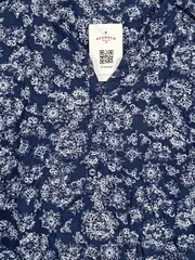 Vorschaubild 2 von Damen Hemdbluse Gr. 40 Blau Blumenmuster Casual Viskose