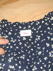 Vorschaubild 2 von Mädchen Bluse Gr. 140 Blau Blumenmuster Viskose Langarm