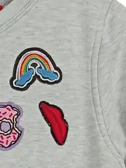 Vorschaubild 6 von Damen Pullover Sweatshirt Gr. 36 Grau Casual mit Applikationen