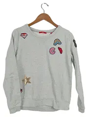 Vorschaubild 1 von Damen Pullover Sweatshirt Gr. 36 Grau Casual mit Applikationen