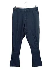Vorschaubild 2 von Herren Stoffhose Blau Baumwolle Leinen M W30 Casual