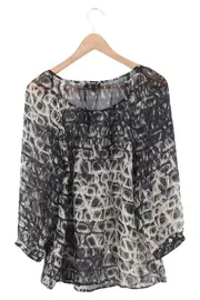 Vorschaubild 2 von Damen Bluse Gr. 40 L Mehrfarbig Grafisch Elegant Polyester