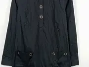 Vorschaubild 2 von Damen Blusenkleid Gr. 38 Schwarz Casual Hemdblusenkleid