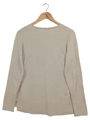 Vorschaubild 2 von Pullover Damen Gr. 36/S Beige V-Ausschnitt Casual Basic Langarm