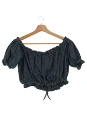 Vorschaubild 2 von SPORTALM Damen T-Shirt Gr. 40/M Schwarz Off-Shoulder Bohemian Vintage Cropped