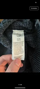 Vorschaubild 5 von Herren Pullover Blau Gr. 170-176 Strukturmuster Baumwolle