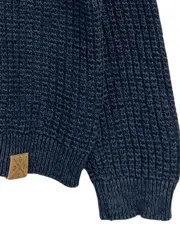 Vorschaubild 2 von Herren Pullover Blau Gr. 170-176 Strukturmuster Baumwolle