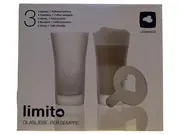 Vorschaubild 1 von Limito Latte Macchiato Glas-Set Transparent 2 Gläser 1 Schablone