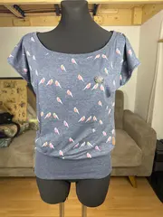 Vorschaubild 2 von Damen T-Shirt L Vogelmuster Mehrfarbig Casual