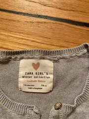 Vorschaubild 5 von Mädchen Strickjacke Kinder Gr. 116 Grau Basic Baumwolle