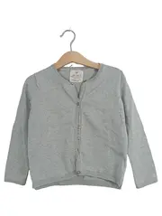 Vorschaubild 1 von Mädchen Strickjacke Kinder Gr. 116 Grau Basic Baumwolle