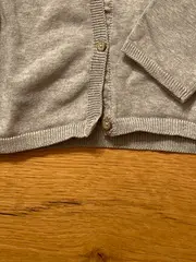 Vorschaubild 3 von Mädchen Strickjacke Kinder Gr. 116 Grau Basic Baumwolle