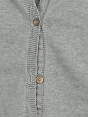 Vorschaubild 2 von Mädchen Strickjacke Kinder Gr. 116 Grau Basic Baumwolle