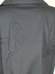 Vorschaubild 3 von Damen Bluse Schwarz 38 M Stickerei Pailletten Langarm Feminin