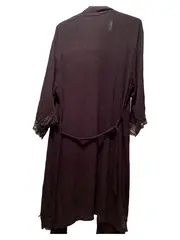 Vorschaubild 2 von Damen Morgenmantel Schwarz Gr. 36/S Feminin Viskose Spitze