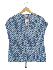 Vorschaubild 1 von Damen Bluse Gr. 40 Mehrfarbig Geometrisch Casual Kurzarm Viskose