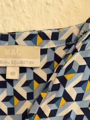 Vorschaubild 4 von Damen Bluse Gr. 40 Mehrfarbig Geometrisch Casual Kurzarm Viskose