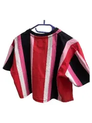Vorschaubild 2 von Damen T-Shirt Crop Top Gestreift Mehrfarbig XS