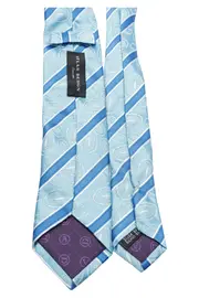 Vorschaubild 2 von Herren Krawatte Blau Gestreift Paisley Business Elegant Seide