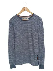 Vorschaubild 1 von Herren Langarmshirt Gr. M Blau Gestreift Casual Baumwolle Polyester