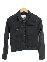 Vorschaubild 1 von Damen Jeansjacke Gr. S Schwarz Langarm Casual Baumwolle