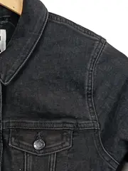 Vorschaubild 5 von Damen Jeansjacke Gr. S Schwarz Langarm Casual Baumwolle